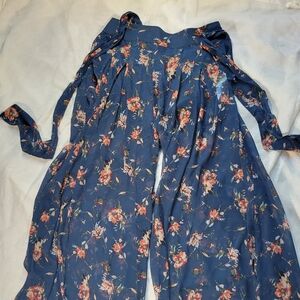 Abercrombie and Fitch Floral Flowy Sheer Pants